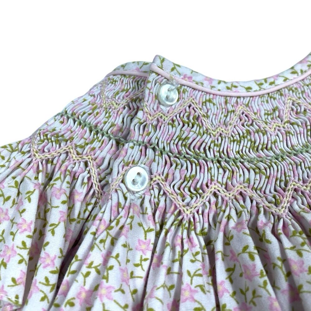 Petit Ami Pink Smocked Heirloom Bishop Dress Embroidered Floral 3T Classic Party - Picture 7 of 10